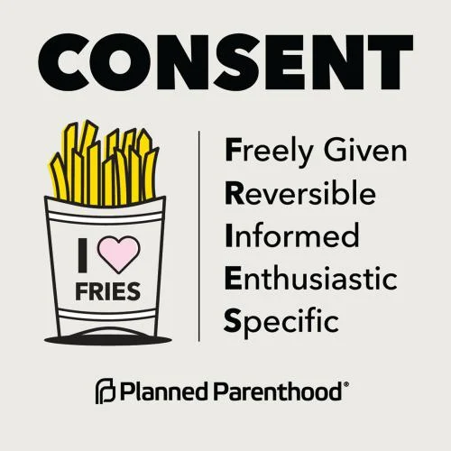 Consent "FRIES" acronym from Planned Parenthood.